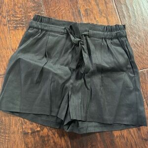 Black Tie-Waist Shorts